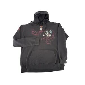 Harley-Davidson Hoodie Womans XL‎ Black House of Thunder Morgan Hill CA Graphic